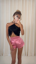 Luxe drape top - Black