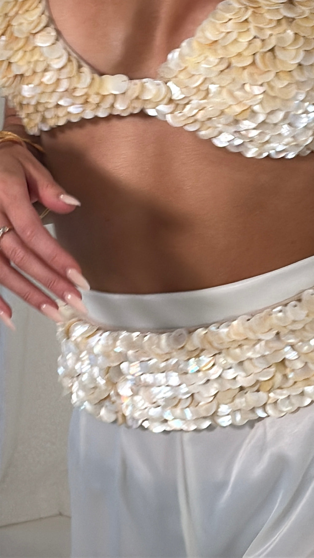 Pearl shell belt  IN STOCK