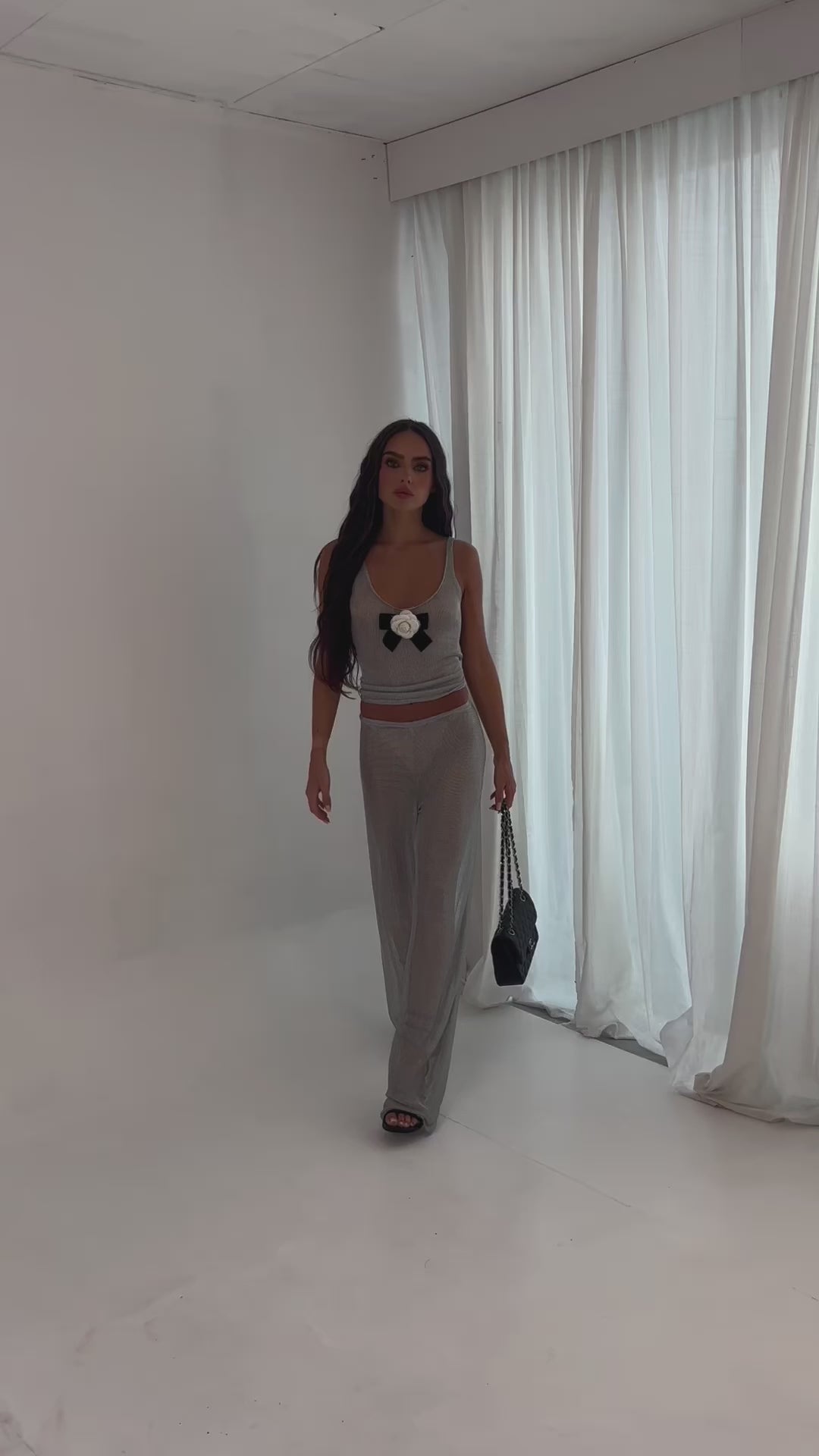 Chainmail silver CO ORD PANTS SET