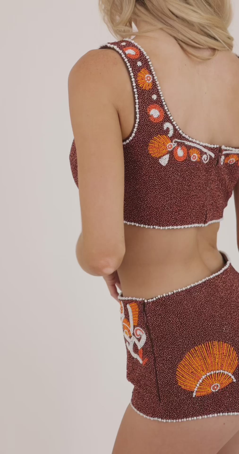 Seashell embellished Co-Ord Set - brown - IN STOCK