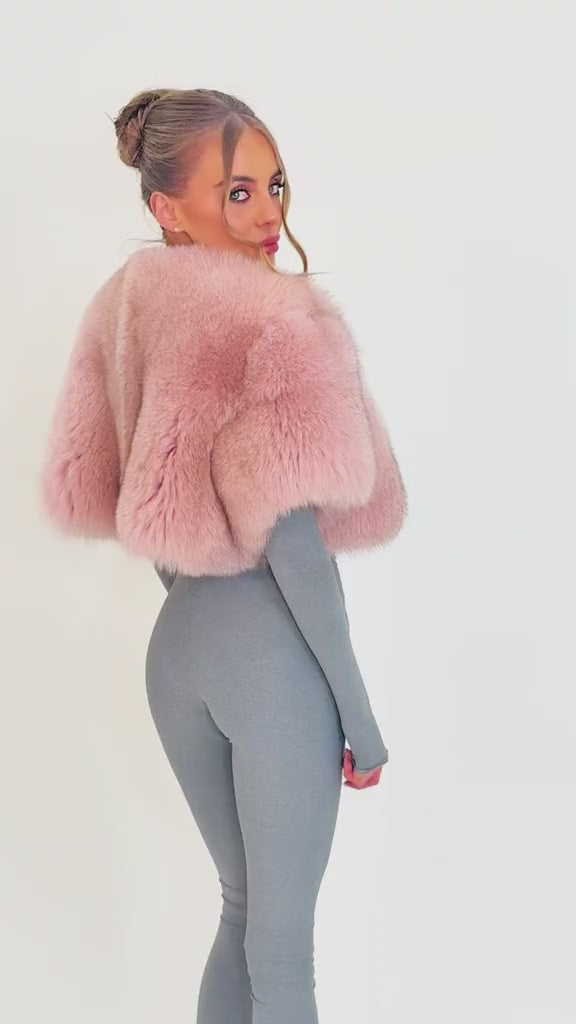 FOX FUR cape - Pink